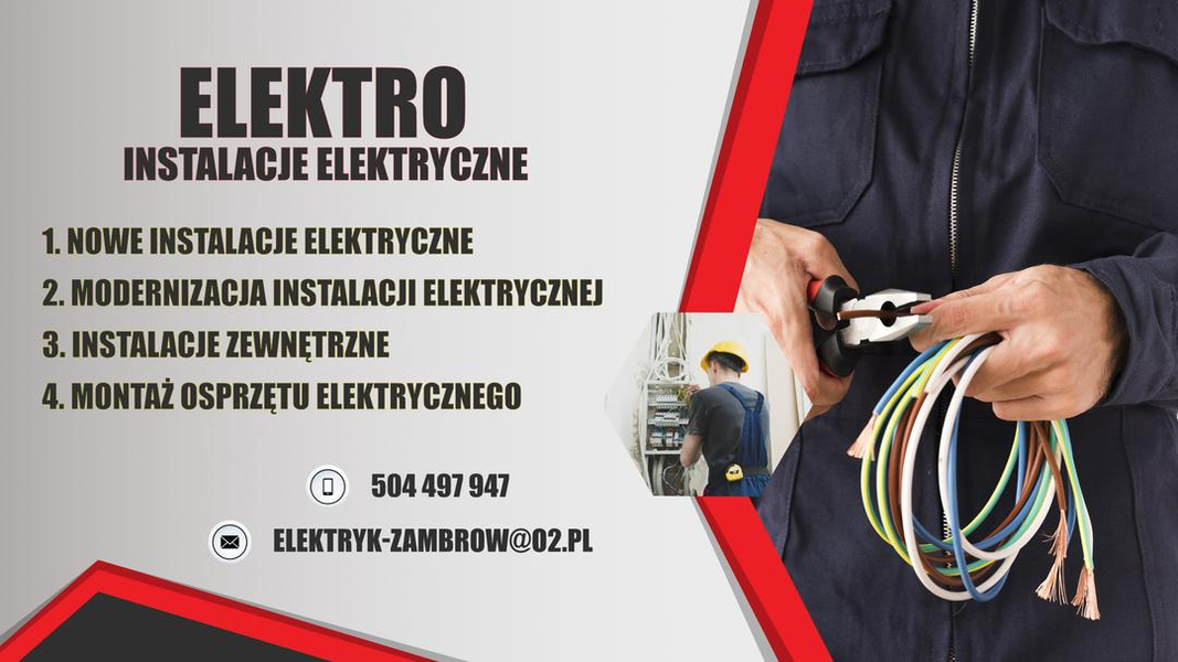 Zdjęcie na okładce dla Elektro instalacje elektryczne elektryk Zambrów
